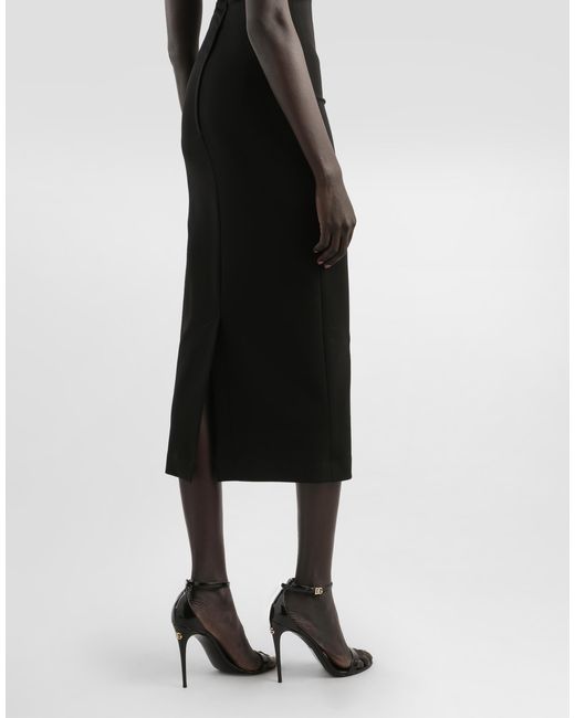 Dolce & Gabbana Black Jersey Milano Rib Sheath Dress