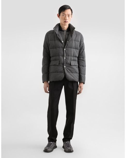 Dolce & Gabbana Black Quilted Down Jacket for men