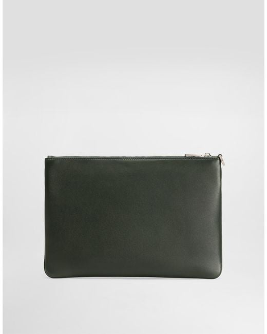 Dolce & Gabbana Black Plongé Woven Calfskin Necessaire for men