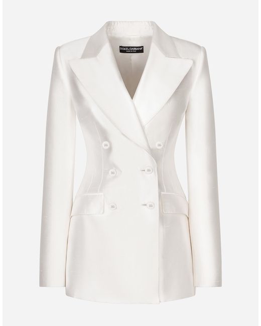 Dolce & Gabbana White Double-Breasted Blazer