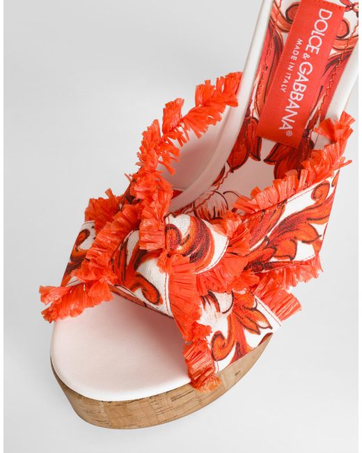 Dolce & Gabbana Red Sandalo Zoccolo