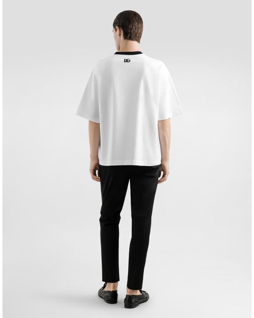 メンズ Dolce & Gabbana コットン ダブルダーツ パンツ Black
