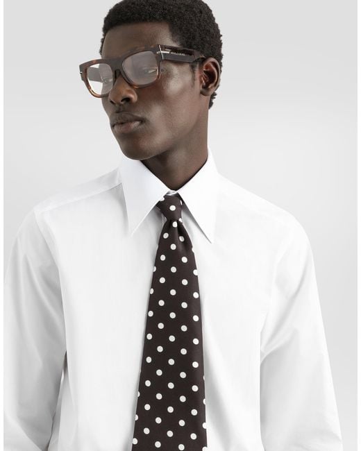Dolce & Gabbana White Poplin Shirt for men
