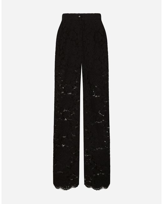 Dolce & Gabbana Dgロゴ フローラル コードレース フレアパンツ Black