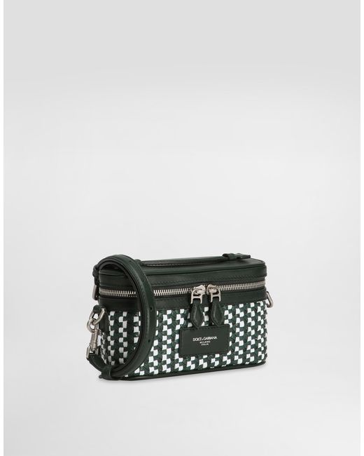メンズ Dolce & Gabbana Atene Crossbody Minibag With Woven Leather Multicolor