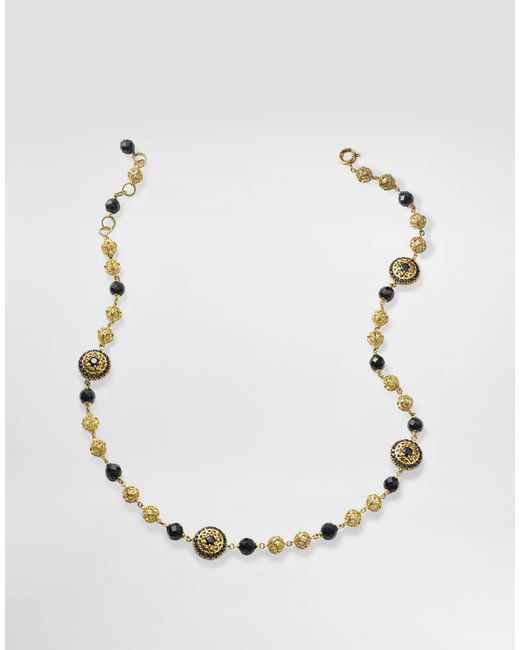Dolce & Gabbana Natural Sicily Necklace 18-Carat, Sapphires And Jade