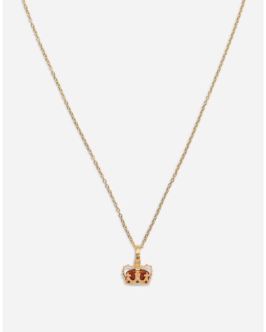 Dolce & Gabbana White Royal Pendant 18-Carat, Lapis Lazuli, Rubies, And Sapphire for men