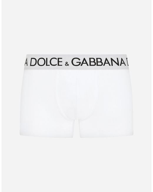 Dolce & Gabbana White Logo-waistband Stretch Briefs for men