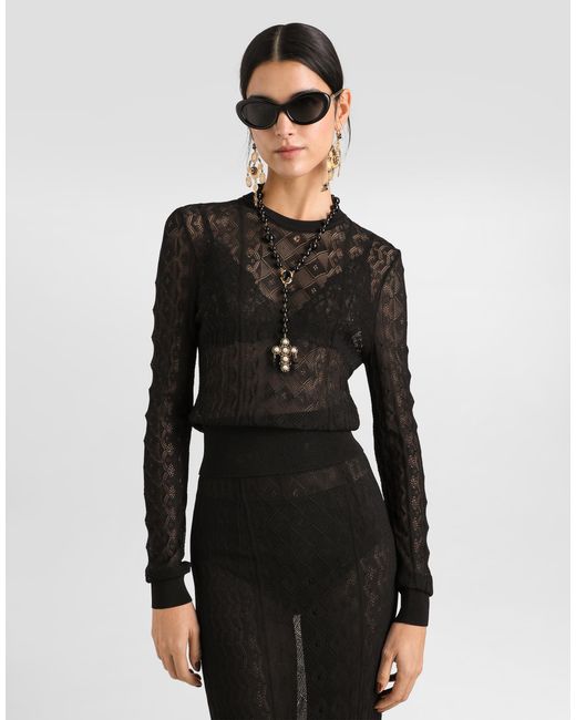 Dolce & Gabbana Black Lace Pullover