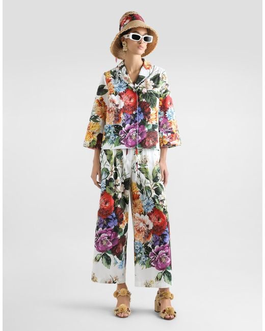 Dolce & Gabbana レディース ホワイト フラワーブーケプリント