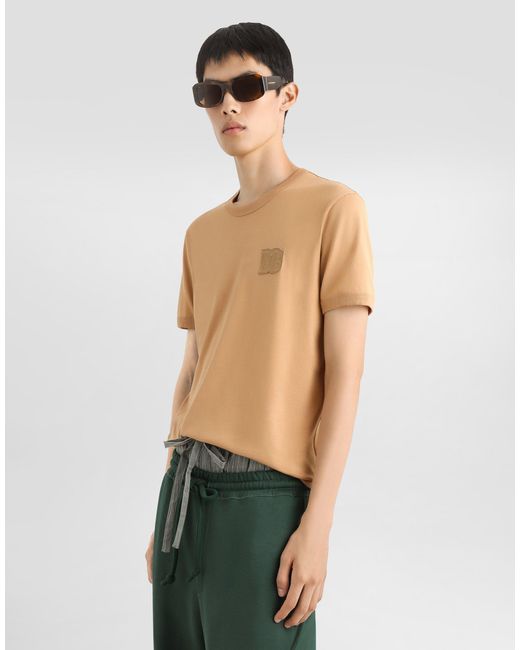 Dolce & Gabbana Cotton T-Shirt With Patch in White für Herren