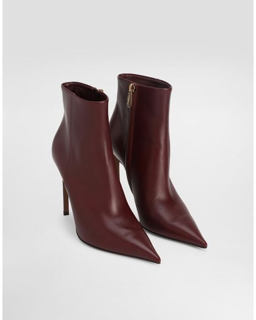 Dolce & Gabbana Brown Devotion Calfskin Ankle Boots