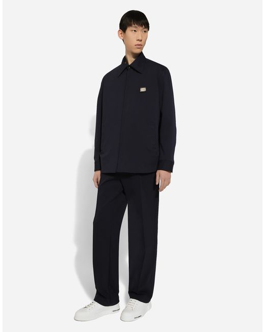 Dolce & Gabbana Blue Technical Fabric Shirt With Tag for men