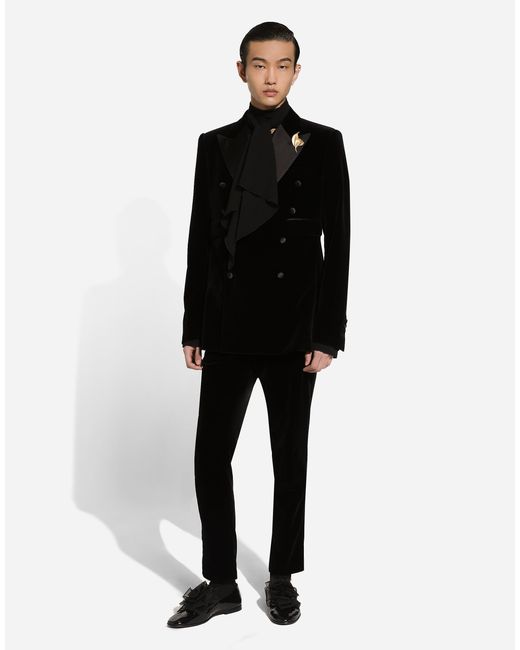 Dolce & Gabbana Black Oversize Silk Shirt With Pussy-Bow for men