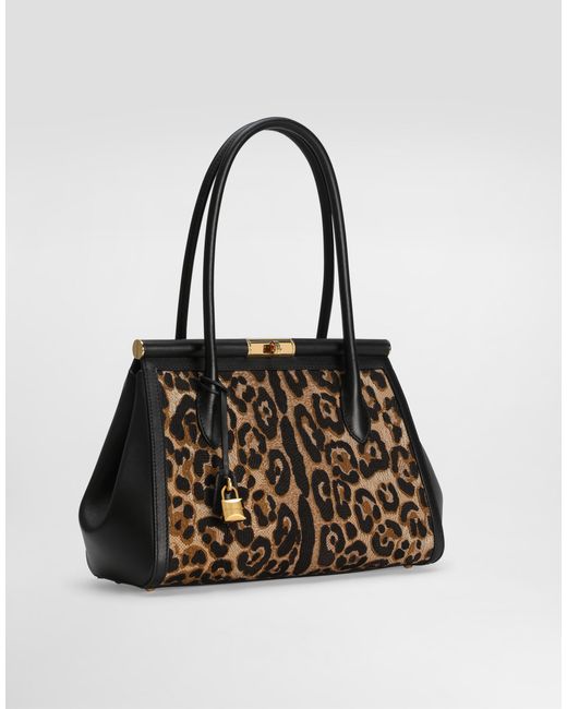 Dolce & Gabbana Marlene Everyday Bag With Thread Embroidery Black