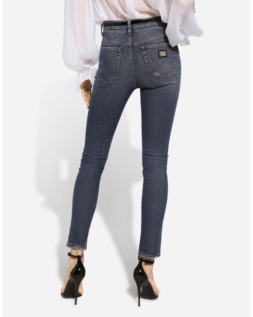 Dolce & Gabbana Blue Skinny Cotton Denim Audrey Jeans