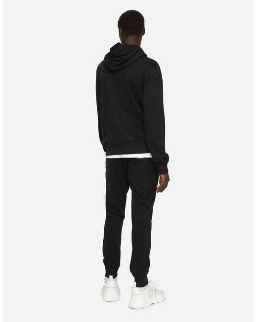 メンズ Dolce & Gabbana スウェットパーカ ジャージー フルジップ Black