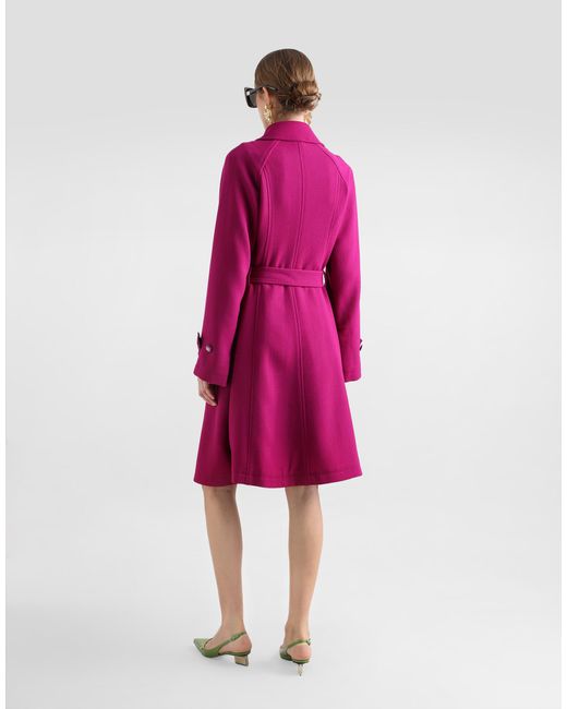 Dolce & Gabbana ウールクレープ シングルブレスト コート Purple