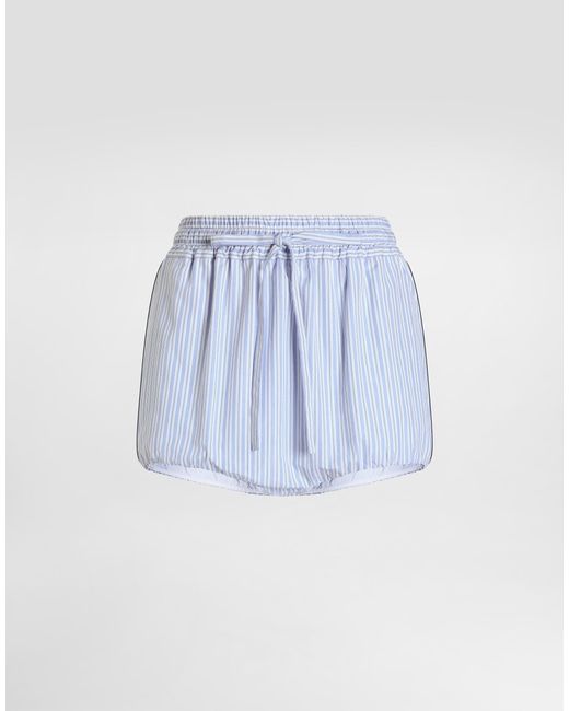Dolce & Gabbana Blue Striped Poplin Culottes