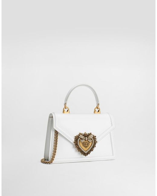 Dolce & Gabbana White Medium Devotion Bag