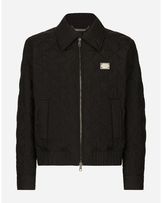 Dolce & Gabbana Black Quilted Jacket for men