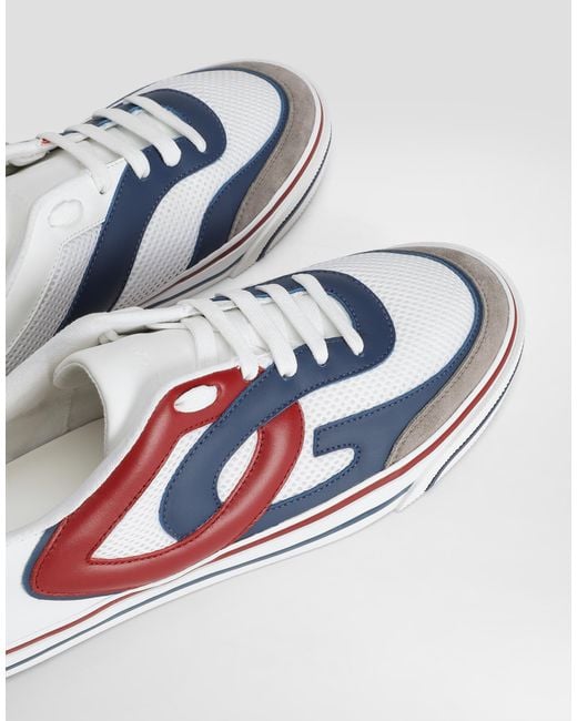 Dolce & Gabbana White Dg Sailing Leather Sneakers for men