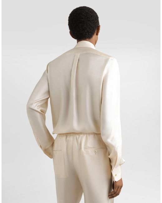 Camicia Martini di Dolce & Gabbana in Natural da Uomo