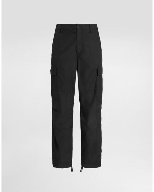 Dolce Gabbana Men's Black Cotton Cargo Pants