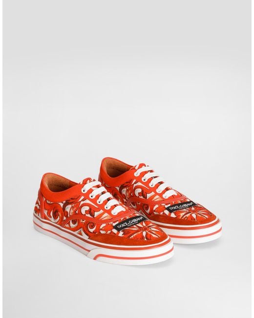 Dolce & Gabbana Red Sneaker Bassa