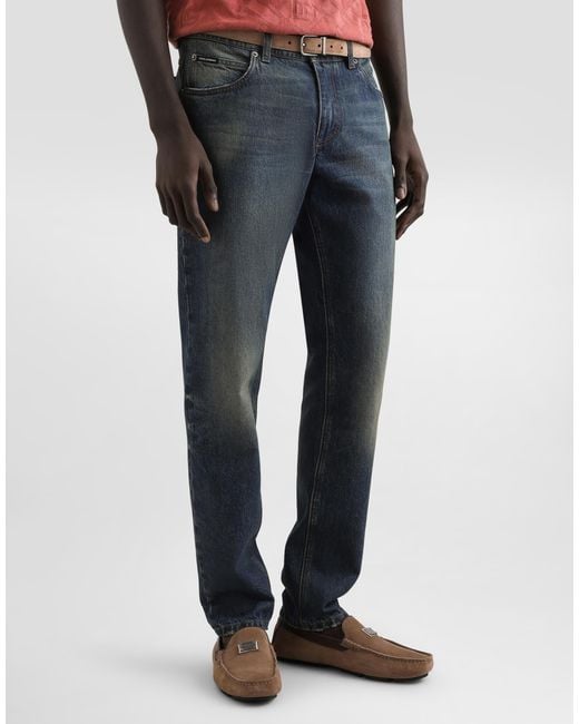 Dolce & Gabbana Blue Denim Trousers for men
