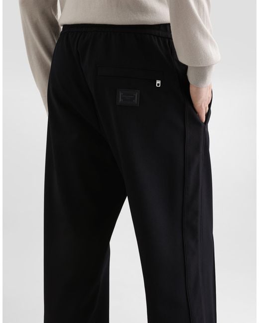 Dolce & Gabbana Black Jersey Jogging Trousers for men
