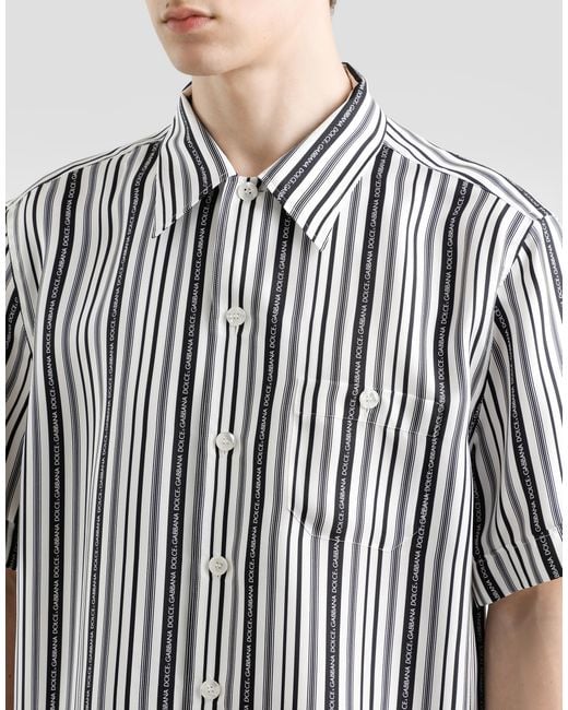 Dolce & Gabbana Seidenhemd Mit Krawattenprint in Multicolor für Herren