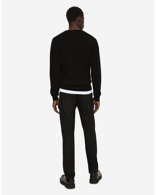 Dolce & Gabbana Black Pull Girocollo for men