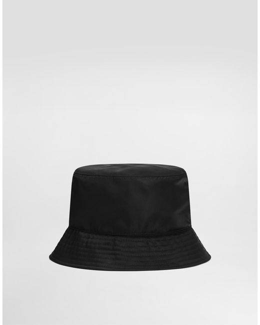 メンズ Dolce & Gabbana Nylon Bucket Hat With Branded Plate Black