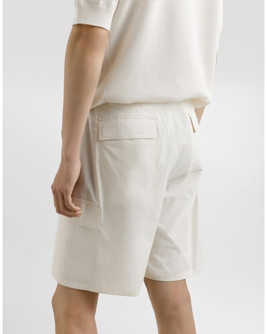 Dolce & Gabbana Cargo-Bermudas Aus Baumwolle in White für Herren