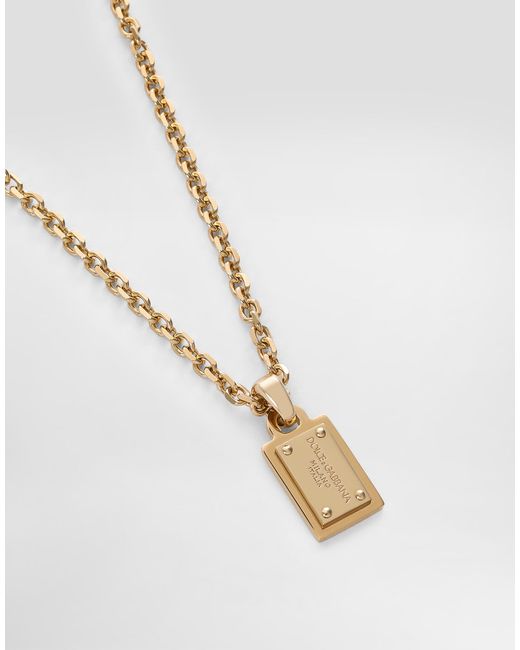Dolce & Gabbana Halskette Mit Logoplakette in White für Herren