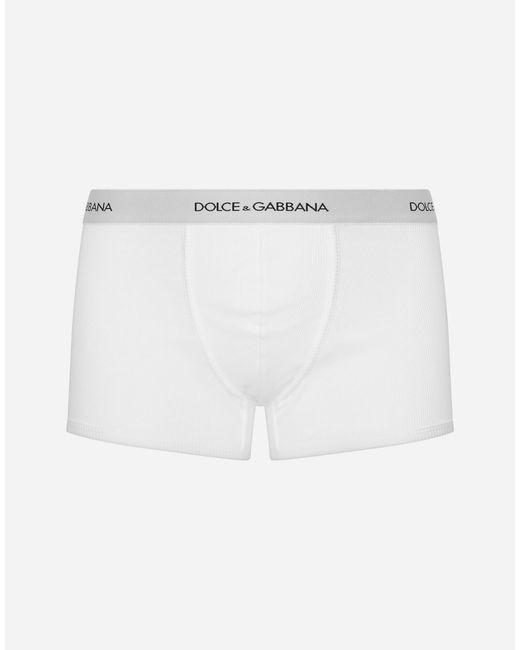 メンズ Dolce & Gabbana ボクサーショーツ レギュラー リブコットン White