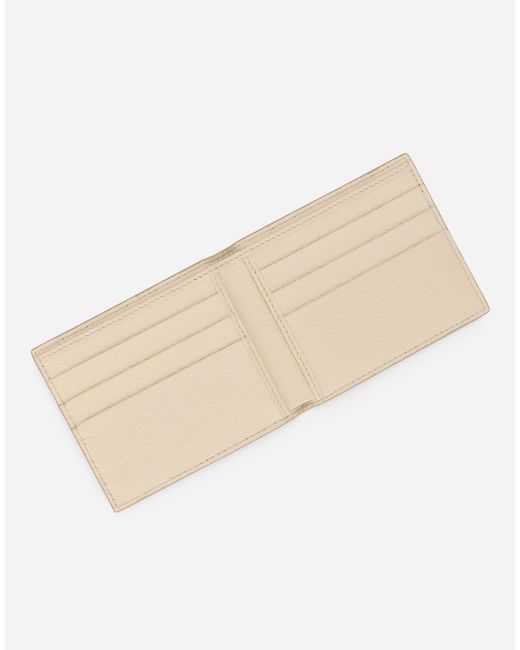Dolce & Gabbana Natural Embossed-Logo Bi-Fold Wallet for men