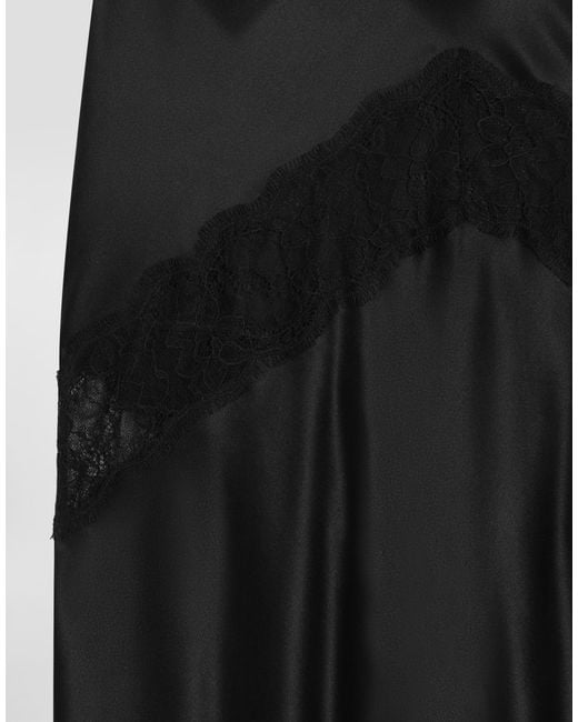 Dolce & Gabbana Black Silk Satin Skirt