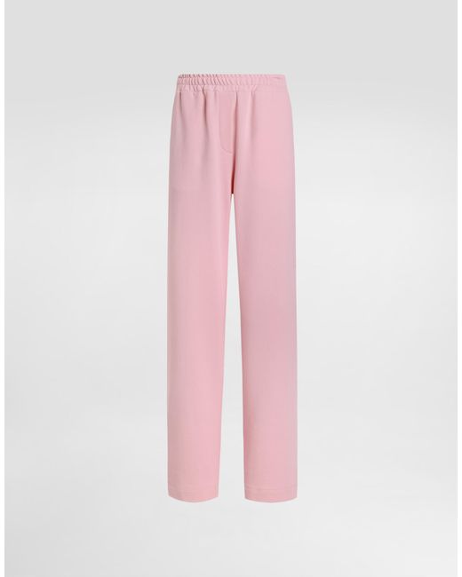 Dolce & Gabbana Pink Jersey Jogging Pants With Dg Logo Embroidery