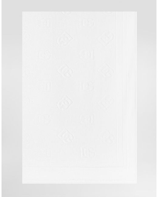 Dolce & Gabbana White Beach Towel With Dg Monogram (115X186) for men