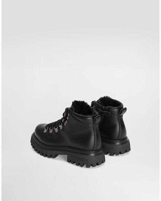Dolce & Gabbana Black Calfskin Boots for men