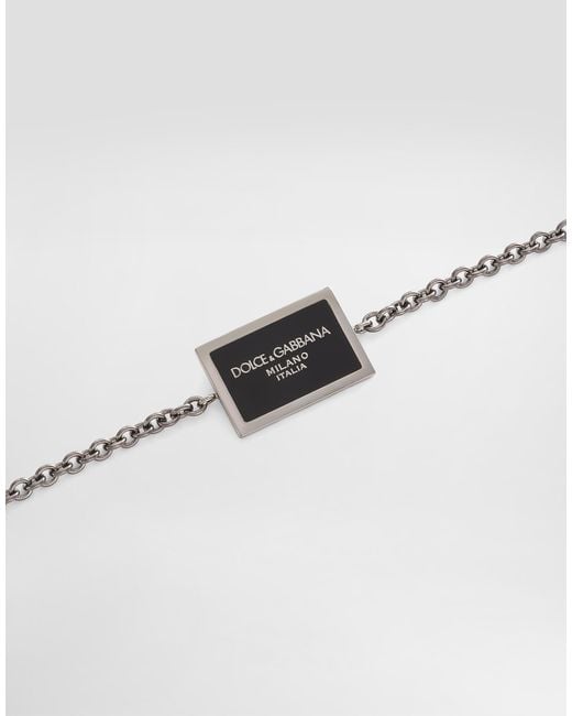 メンズ Dolce & Gabbana ロゴ メタル ブレスレット White