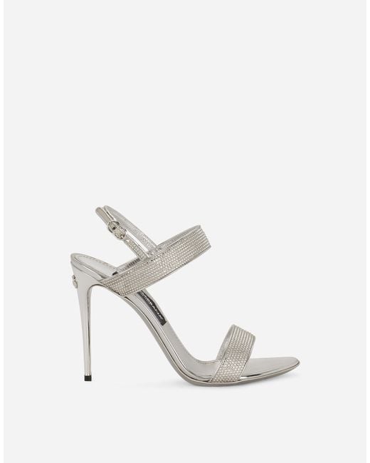 Dolce & Gabbana White Keira Satin Sandals
