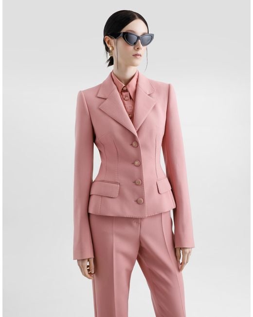 Dolce & Gabbana Pink Dolce Single-Breasted Jacket