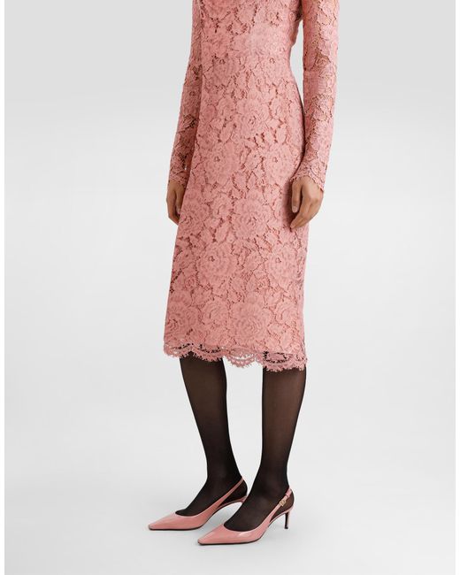Dolce & Gabbana Pink Calf-Length Sheath Dress