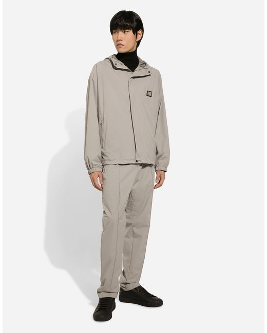 Dolce & Gabbana Gray Hooded Jacket for men