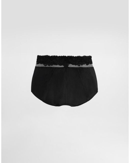 Dolce & Gabbana Black Tulle And Satin Briefs