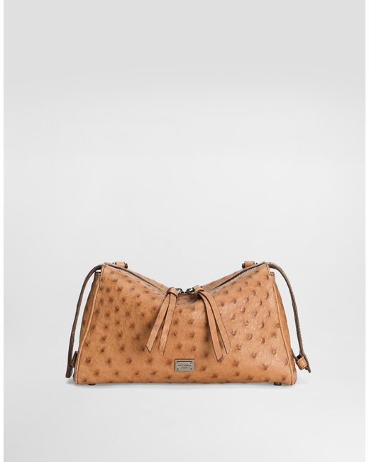 Dolce & Gabbana Brown Vittoria Ostrich Leather Bag for men