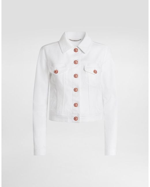 Dolce & Gabbana White Giubbotto